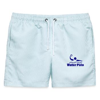 WATER POLO - Männer Badeshorts - hellblau gestreift - Vorne - AI Model Male 178 light (178cm)