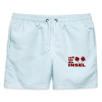 REIF FÜR DIE INSEL - Männer Badeshorts - hellblau gestreift - Vorne - AI Model Male 178 light (178cm)