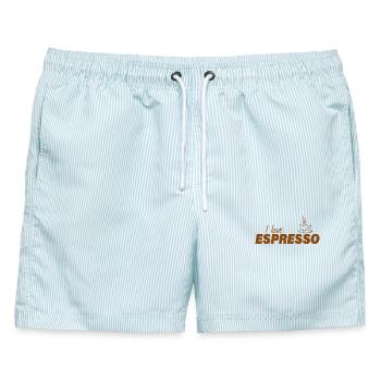 I LOVE ESPRESSO - Männer Badeshorts - hellblau gestreift - Vorne - AI Model Male 178 light (178cm)