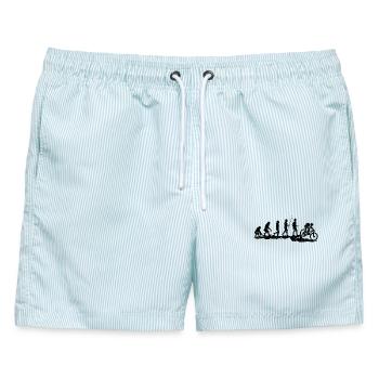 Evolution Mountainbike - Männer Badeshorts - hellblau gestreift - Vorne - AI Model Male 178 light (178cm)