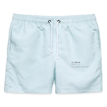 Trinken - Durst und Dilemma / Quelle des Lebens - Männer Badeshorts - hellblau gestreift - Vorne - AI Model Male 178 light (178cm)