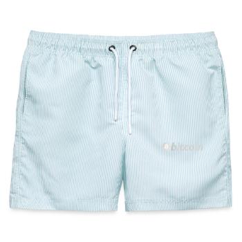 HODL - Männer Badeshorts - hellblau gestreift - Vorne - AI Model Male 178 light (178cm)
