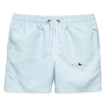 Herzschlag-Kajak - Männer Badeshorts - hellblau gestreift - Vorne - AI Model Male 178 light (178cm)
