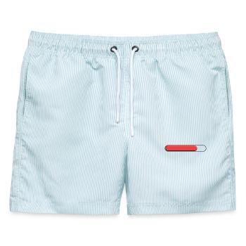 Durchschnittliche Tonnage Rot (drei Viertel) - Männer Badeshorts - hellblau gestreift - Vorne - AI Model Male 178 light (178cm)