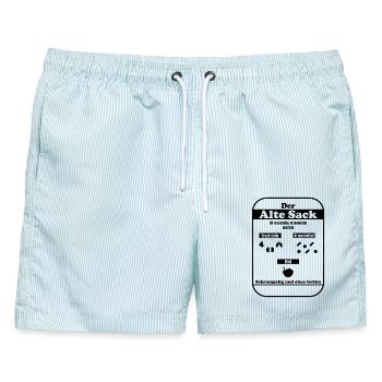 Der alte Sack - Männer Badeshorts - hellblau gestreift - Vorne - AI Model Male 178 light (178cm)