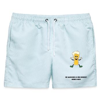 Magische 30 Bier Geburtstag praktisches Geschenk - Männer Badeshorts - hellblau gestreift - Vorne - AI Model Male 178 light (178cm)