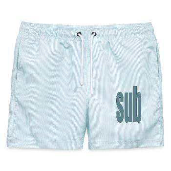 sub - Männer Badeshorts - hellblau gestreift - Vorne - AI Model Male 178 light (178cm)