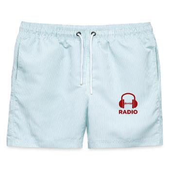 RADIO ESTÉRO - Männer Badeshorts - hellblau gestreift - Vorne - AI Model Male 178 light (178cm)