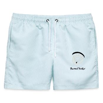 Thermal Hunter - Gleitschirm Shirt - Männer Badeshorts - hellblau gestreift - Vorne - AI Model Male 178 light (178cm)