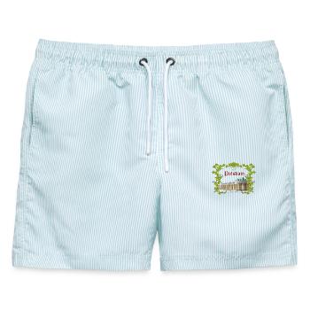 POTSDAM - Männer Badeshorts - hellblau gestreift - Vorne - AI Model Male 178 light (178cm)