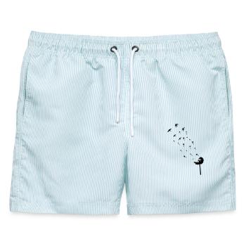 Pusteblume - Männer Badeshorts - hellblau gestreift - Vorne - AI Model Male 178 light (178cm)