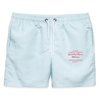 Grand Cru-Weinlese - Männer Badeshorts - hellblau gestreift - Vorne - AI Model Male 178 light (178cm)