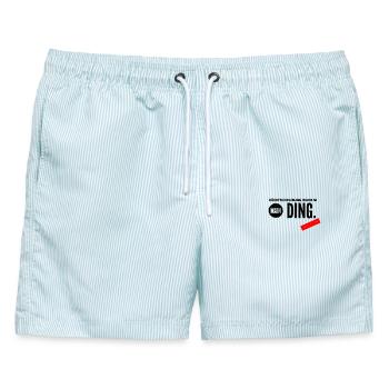 Rechschreibung Schule Deutsch witziges Design - Männer Badeshorts - hellblau gestreift - Vorne - AI Model Male 178 light (178cm)
