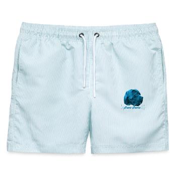 Cane Corso,Bulldogge,Bulldog,Bulldoggen,Hunderasse - Männer Badeshorts - hellblau gestreift - Vorne - AI Model Male 178 light (178cm)