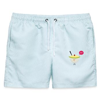 süß - Männer Badeshorts - hellblau gestreift - Vorne - AI Model Male 178 light (178cm)