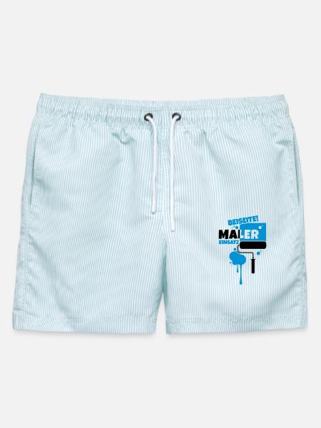 beruf maler - Männer Badeshorts - hellblau gestreift