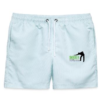 Snooker - Lasst uns die Jungs auf den Köder bringen - Männer Badeshorts - hellblau gestreift - Vorne - AI Model Male 178 light (178cm)