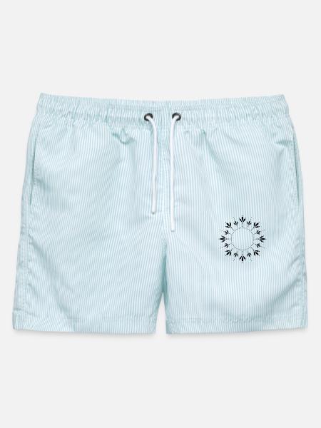 Sonne Sommer Sonnenblume - Männer Badeshorts - hellblau gestreift