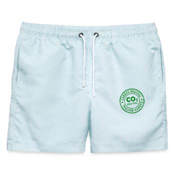 CO2-Versiegelung mit CO2-CO2 CO2 - Männer Badeshorts - hellblau gestreift - Vorne - AI Model Male 178 light (178cm)