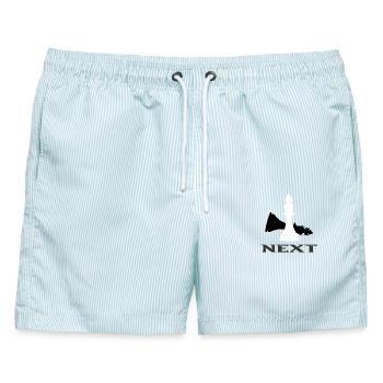 Schach - Männer Badeshorts - hellblau gestreift - Vorne - AI Model Male 178 light (178cm)