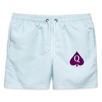 Queen of Spades - Männer Badeshorts - hellblau gestreift - Vorne - AI Model Male 178 light (178cm)