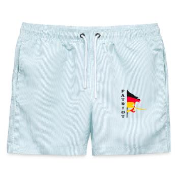 Deutschland Patriot 01 - Männer Badeshorts - hellblau gestreift - Vorne - AI Model Male 178 light (178cm)