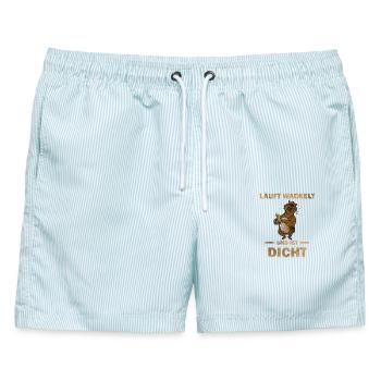 Männertag Vatertag Herrentag - Vater Bier das Tier - Männer Badeshorts - hellblau gestreift - Vorne - AI Model Male 178 light (178cm)