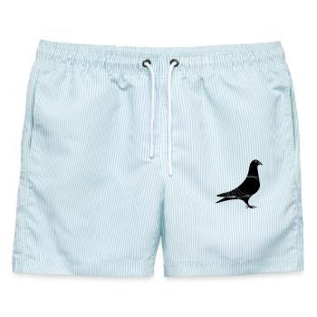 Brieftaube Schatten - Männer Badeshorts - hellblau gestreift - Vorne - AI Model Male 178 light (178cm)