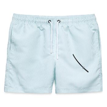 Katana japanisches Schwert - Männer Badeshorts - hellblau gestreift - Vorne - AI Model Male 178 light (178cm)