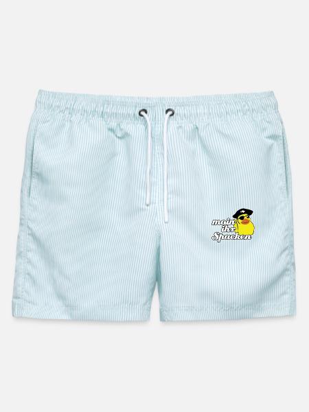 moin ihr spacken - Männer Badeshorts - hellblau gestreift