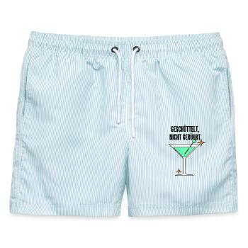 Mintmartini Neon Stil - Männer Badeshorts - hellblau gestreift - Vorne - AI Model Male 178 light (178cm)