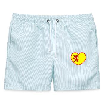 Im Herzen der Südholländischen Flagge Südholland - Männer Badeshorts - hellblau gestreift - Vorne - AI Model Male 178 light (178cm)