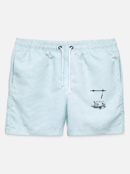 Calisthenics - Männer Badeshorts - hellblau gestreift