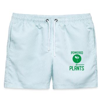 Angetrieben von Pflanzen - Männer Badeshorts - hellblau gestreift - Vorne - AI Model Male 178 light (178cm)