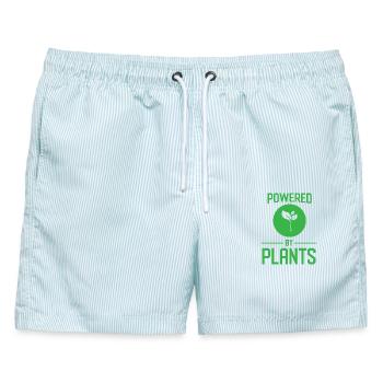 Angetrieben von Pflanzen - Männer Badeshorts - hellblau gestreift - Vorne - AI Model Male 178 light (178cm)