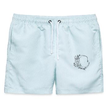 Krebs Astrologie - Männer Badeshorts - hellblau gestreift - Vorne - AI Model Male 178 light (178cm)