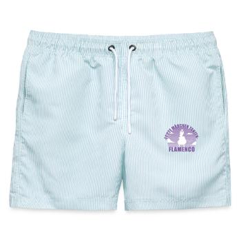 Flamenco Tänzerin Andalusien Tanz Geschenk - Männer Badeshorts - hellblau gestreift - Vorne - AI Model Male 178 light (178cm)