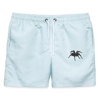 Tarantel design, geburtstagsgeschenk Mann, goth - Männer Badeshorts - hellblau gestreift - Vorne - AI Model Male 178 light (178cm)