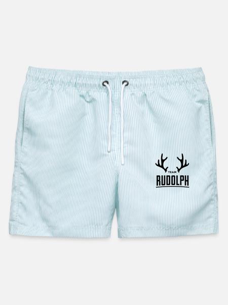 Team Rudolph Weihnachten Weihnachten Santa Rentiere - Männer Badeshorts - hellblau gestreift