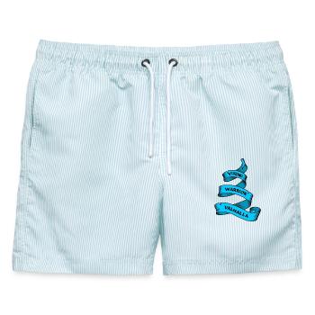 Wikinger Wimpel oder Banner blau - Männer Badeshorts - hellblau gestreift - Vorne - AI Model Male 178 light (178cm)