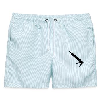 Abdichtungssprüher für Kitter - Männer Badeshorts - hellblau gestreift - Vorne - AI Model Male 178 light (178cm)