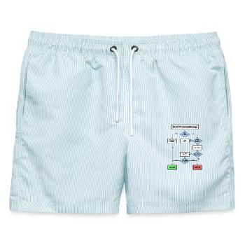 Problemlösung! - Männer Badeshorts - hellblau gestreift - Vorne - AI Model Male 178 light (178cm)