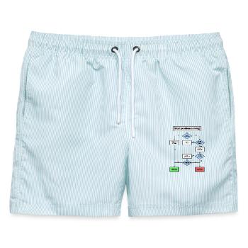 Problemlösung! - Männer Badeshorts - hellblau gestreift - Vorne - AI Model Male 178 light (178cm)