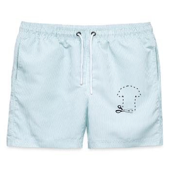 Muster schneiden T-Shirt - Männer Badeshorts - hellblau gestreift - Vorne - AI Model Male 178 light (178cm)