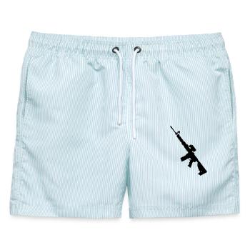 Colt c7 - Männer Badeshorts - hellblau gestreift - Vorne - AI Model Male 178 light (178cm)