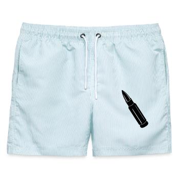 Kugel - Männer Badeshorts - hellblau gestreift - Vorne - AI Model Male 178 light (178cm)