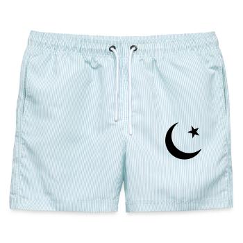 Symbol des Islam - Männer Badeshorts - hellblau gestreift - Vorne - AI Model Male 178 light (178cm)