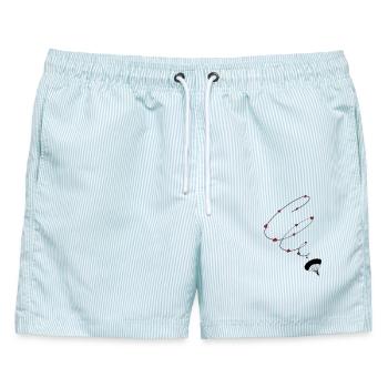 Fallschirmspringer Liebe zum Fallschirmspringen - Männer Badeshorts - hellblau gestreift - Vorne - AI Model Male 178 light (178cm)