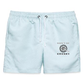 nicht jammern nicht grummeln mürrischer Arschjammer - Männer Badeshorts - hellblau gestreift - Vorne - AI Model Male 178 light (178cm)