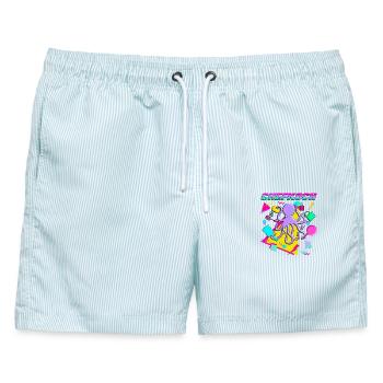 Oktopus Chefkoch - Männer Badeshorts - hellblau gestreift - Vorne - AI Model Male 178 light (178cm)